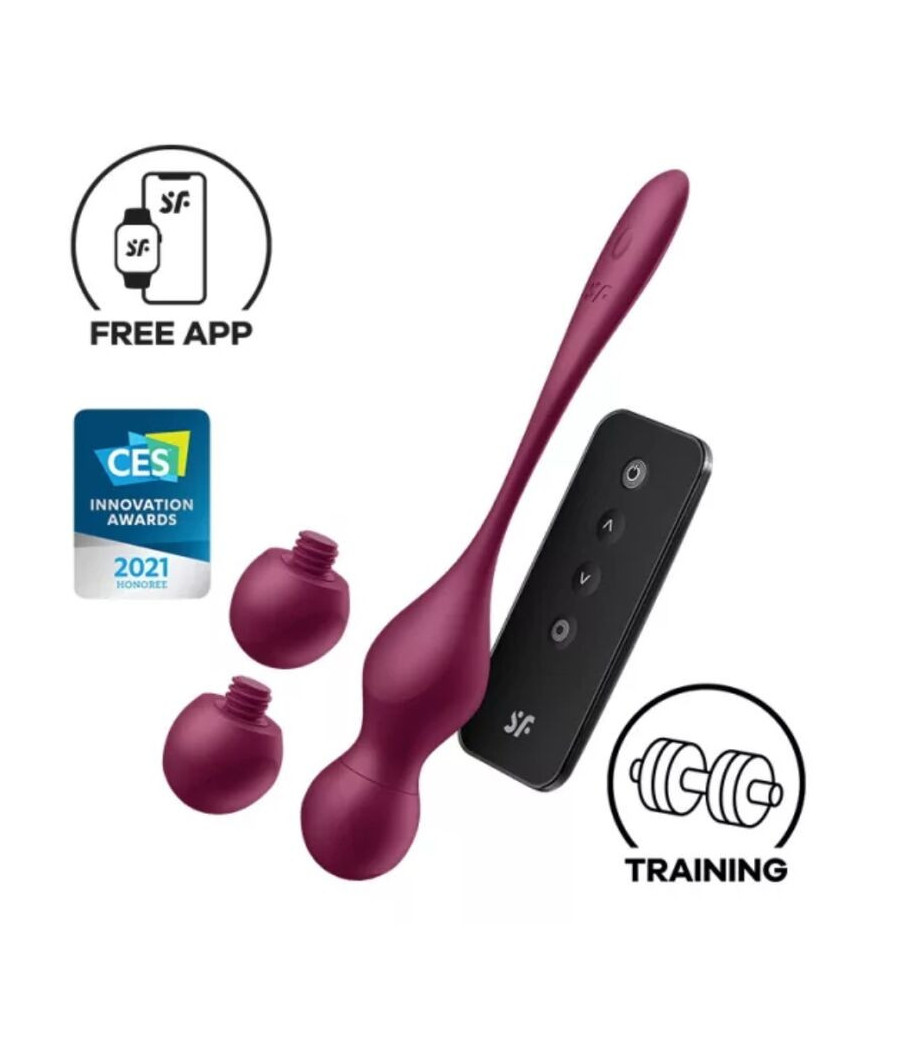 SATISFYER - LOVE BIRDS VARY SFERE VIBRANTI APP GRATUITA WINE ROSSO