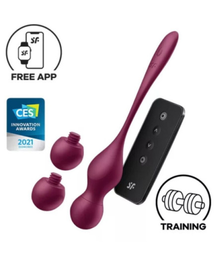 SATISFYER - LOVE BIRDS VARY SFERE VIBRANTI APP GRATUITA WINE ROSSO