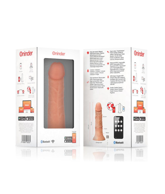 ONINDER - DILDO VIBRATORE PICCOLO BOGOTÁ 9 VELOCITÀ NATURALE 17.5 CM -O- 4 CM - APP GRATUITA