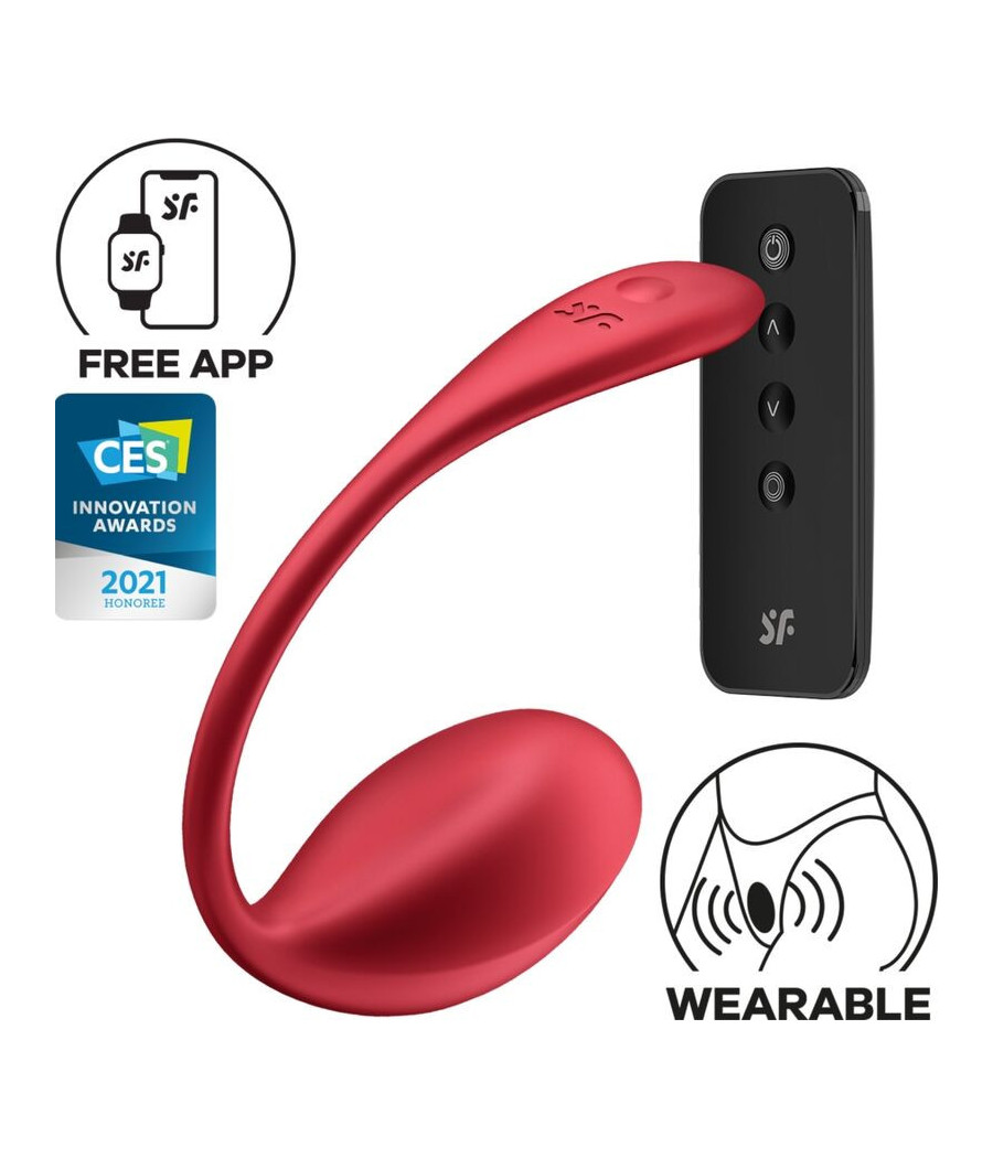 SATISFYER - SHINY PETAL STIMOLATORE CON TELECOMANDO G-POINT ROSSO APP GRATUITA