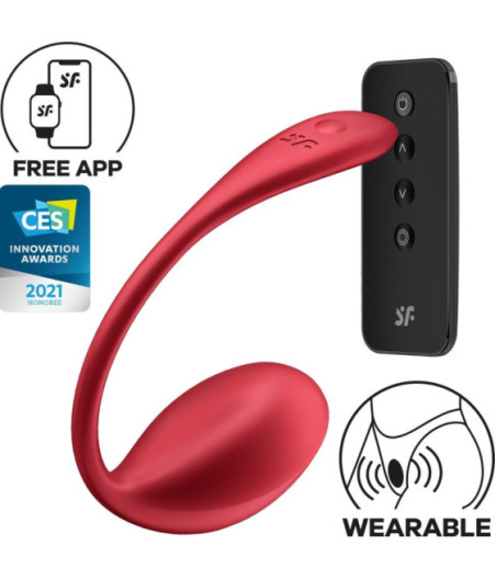SATISFYER - SHINY PETAL STIMOLATORE CON TELECOMANDO G-POINT ROSSO APP GRATUITA