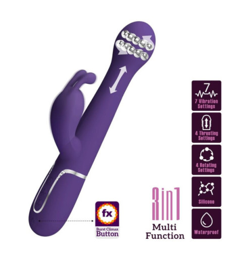 PRETTY LOVE - DEJON VIBRATORE RABBIT 3 IN 1 MULTIFUNZIONE VIOLA