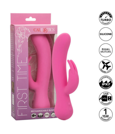 CALEXOTICS - FIRST TIME VIBRATORE CONIGLIO RICARICABILE ROSA
