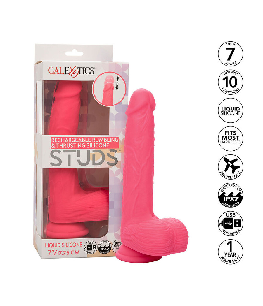 CALEXOTICS - STUDS VIBRATORE REALISTICO 10 VIBRAZIONI ROSA