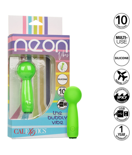 CALEXOTICS - NEON VIBES BUBBLY VIBE IL MINI MASSAGGIATORE 10 VIBRAZIONI VERDE
