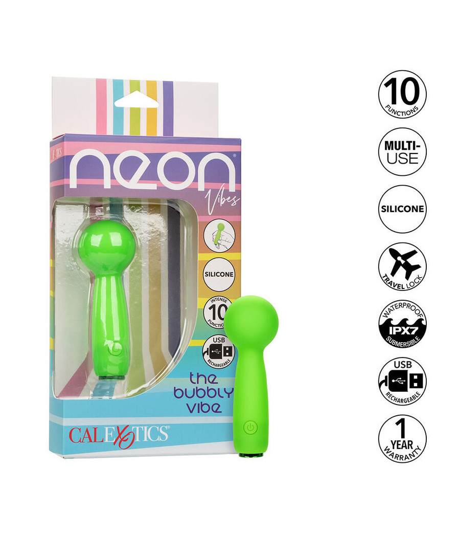 CALEXOTICS - NEON VIBES BUBBLY VIBE IL MINI MASSAGGIATORE 10 VIBRAZIONI VERDE