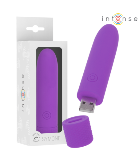INTENSE - SYMONE BULLET VIBRANTE RICARICABILE USB 8 VIBRAZIONI VIOLA 10 X 2,2 CM