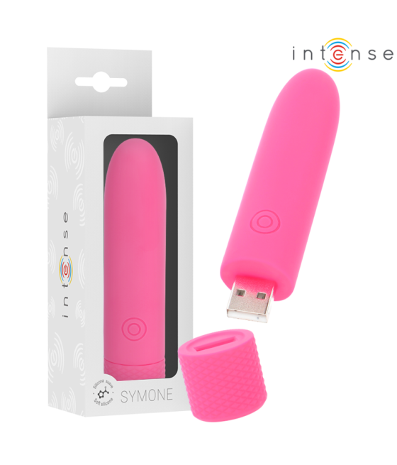 INTENSE - SYMONE USB RICARICABILE VIBRANTE BULLET 8 VIBRAZIONI ROSA 10 X 2,2 CM