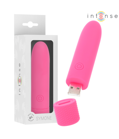 INTENSE - SYMONE USB RICARICABILE VIBRANTE BULLET 8 VIBRAZIONI ROSA 10 X 2,2 CM