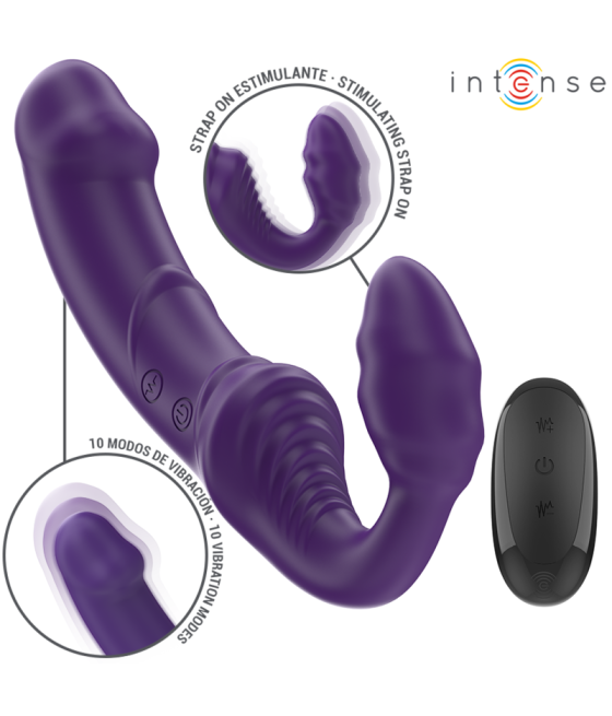 INTENSE - JILL DOPPIO VIBRATORE 20 CM VIOLA TELECOMANDO