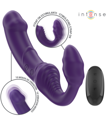 INTENSE - JILL DOPPIO VIBRATORE 20 CM VIOLA TELECOMANDO