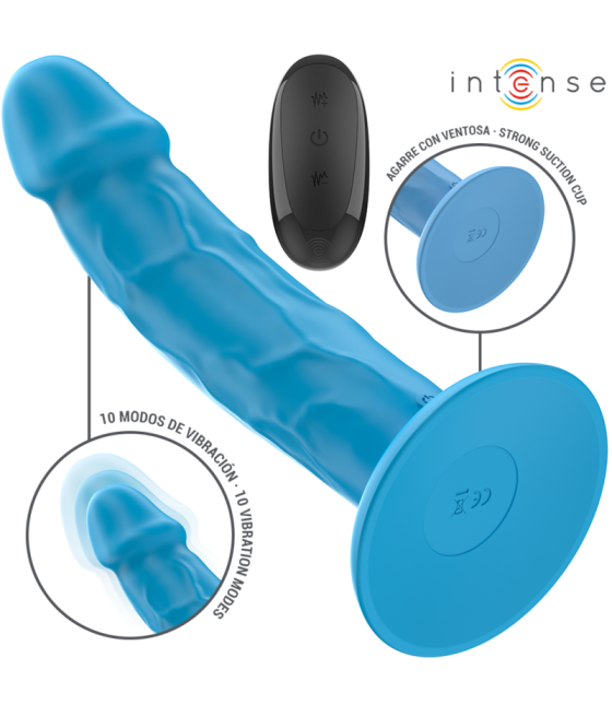 INTENSE - PHOEBE VIBRATORE REALISTICO 10 VIBRAZIONI TELECOMANDO BLU