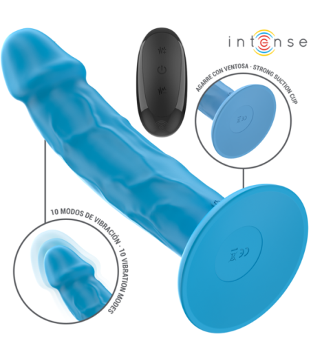 INTENSE - PHOEBE VIBRATORE REALISTICO 10 VIBRAZIONI TELECOMANDO BLU