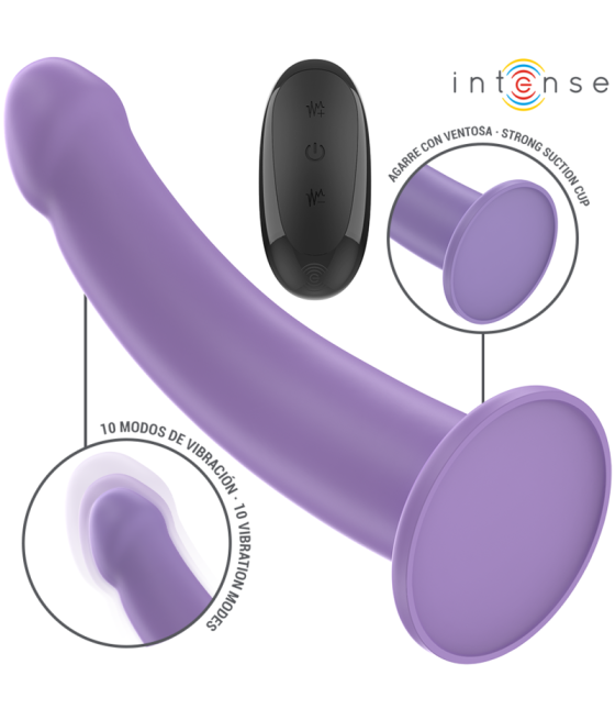 INTENSE - VIBRATORE EDDIE 17,5 CM 10 VIBRAZIONI VIOLA TELECOMANDO