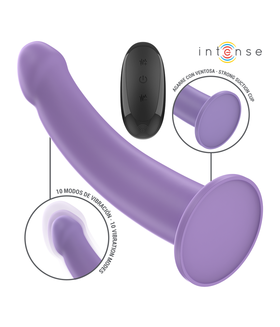 INTENSE - VIBRATORE EDDIE 17,5 CM 10 VIBRAZIONI VIOLA TELECOMANDO