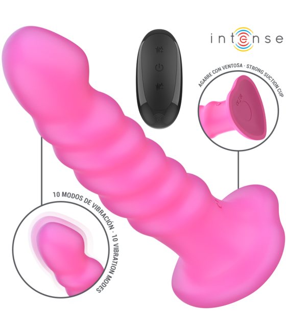 INTENSE - VIBRATORE CINDY TAGLIA L DESIGN A SPIRALE 10 VIBRAZIONI ROSA TELECOMANDO