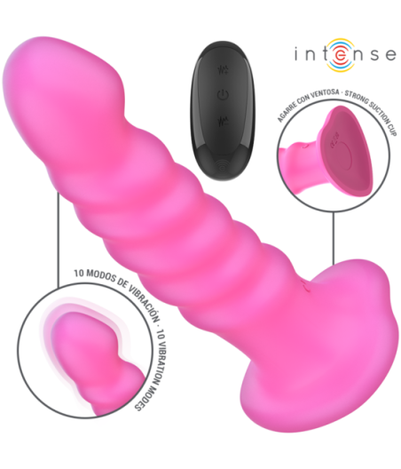 INTENSE - VIBRATORE CINDY TAGLIA L DESIGN A SPIRALE 10 VIBRAZIONI ROSA TELECOMANDO