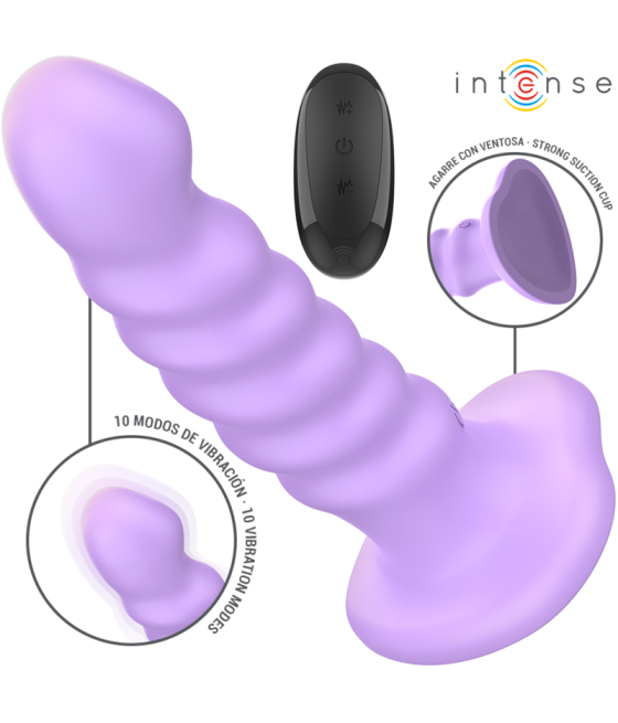 INTENSE - BRENDA VIBRATORE TAGLIA M DESIGN A SPIRALE 10 VIBRAZIONI TELECOMANDO VIOLA