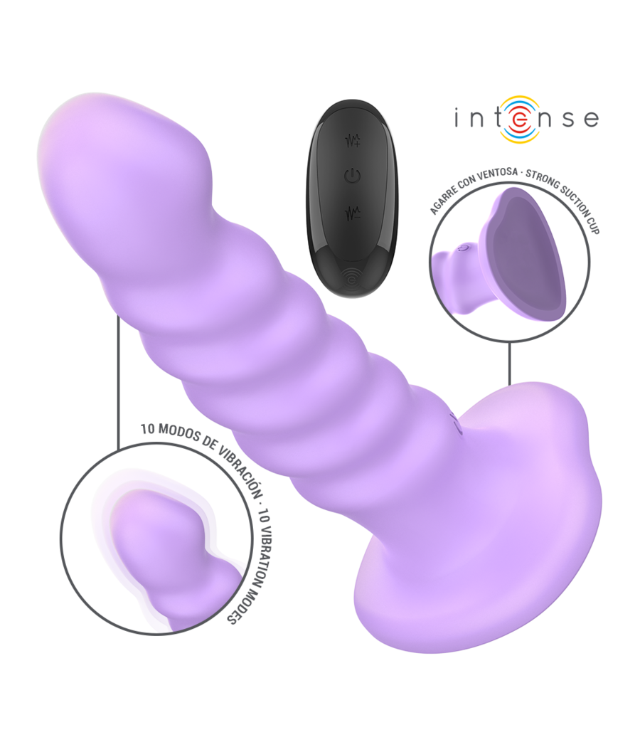 INTENSE - BRENDA VIBRATORE TAGLIA M DESIGN A SPIRALE 10 VIBRAZIONI TELECOMANDO VIOLA
