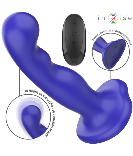 INTENSE - VIBRATORE SHORTY CON VENTOSA TELECOMANDO BLU