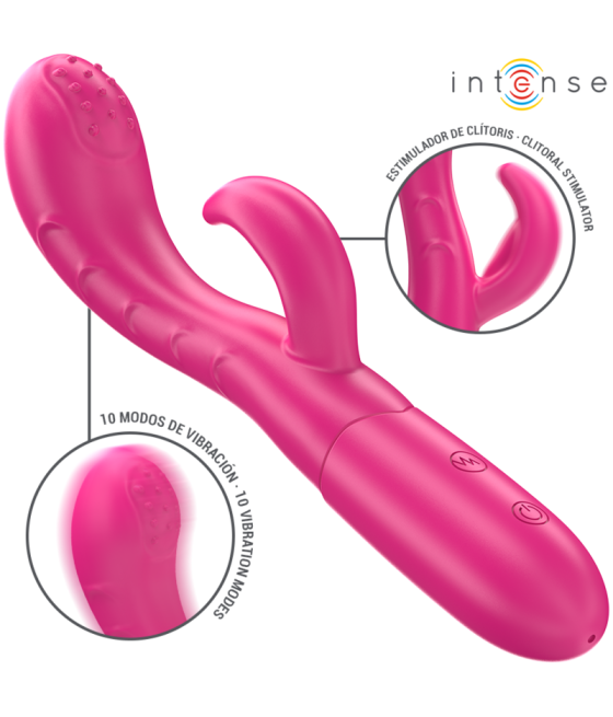 INTENSE - VIBRATORE AMARA CON LINGUA STIMOLANTE 10 VIBRAZIONI ROSA