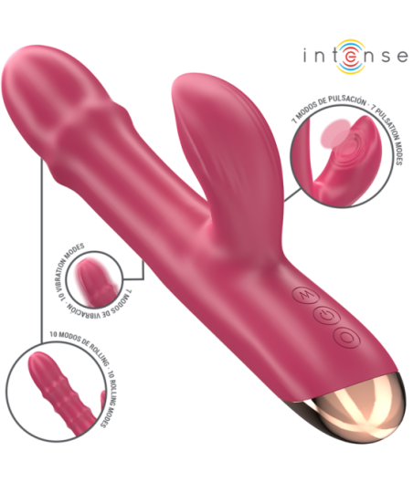 INTENSE - CHLOE VIBRATORE MULTIFUNZIONE 3 IN 1 ROSSO