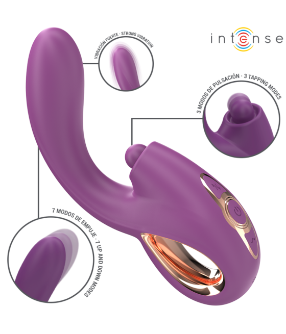 INTENSE - LALI VIBRATORE MULTIFUNZIONE PUNTO G TAPPING & THRUST & VIBRATION VIOLA