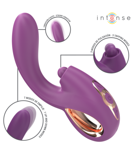 INTENSE - LALI VIBRATORE MULTIFUNZIONE PUNTO G TAPPING & THRUST & VIBRATION VIOLA