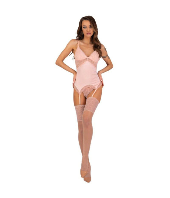 LIVCO CORSETTI FASHION - PERSINNE PEACH SET CORSET + PANTY + MEDIAS