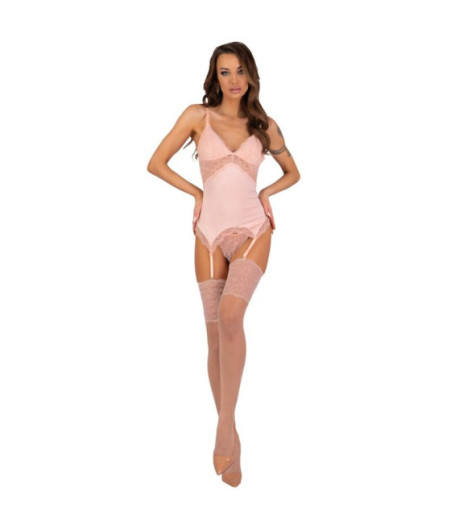 LIVCO CORSETTI FASHION - PERSINNE PEACH SET CORSET + PANTY + MEDIAS