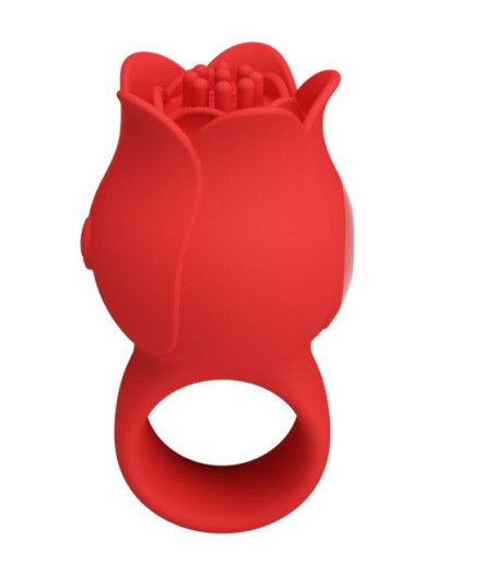 PRETTY LOVE - VIBRATORE A DITA A FORMA DI ROSA JAE 10 VIBRAZIONI ROSSO