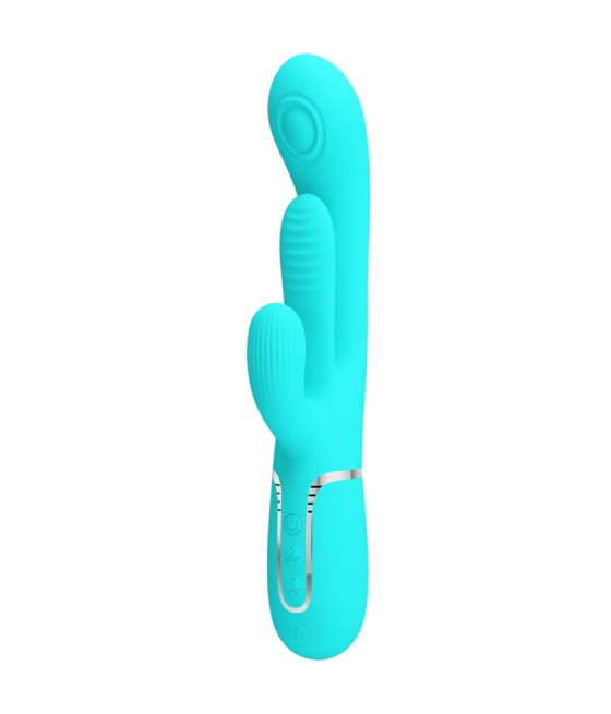 PRETTY LOVE - SHANIA TRIPLE RABBIT VIBRATORE MULTIFUNZIONE 3 IN 1 BLU