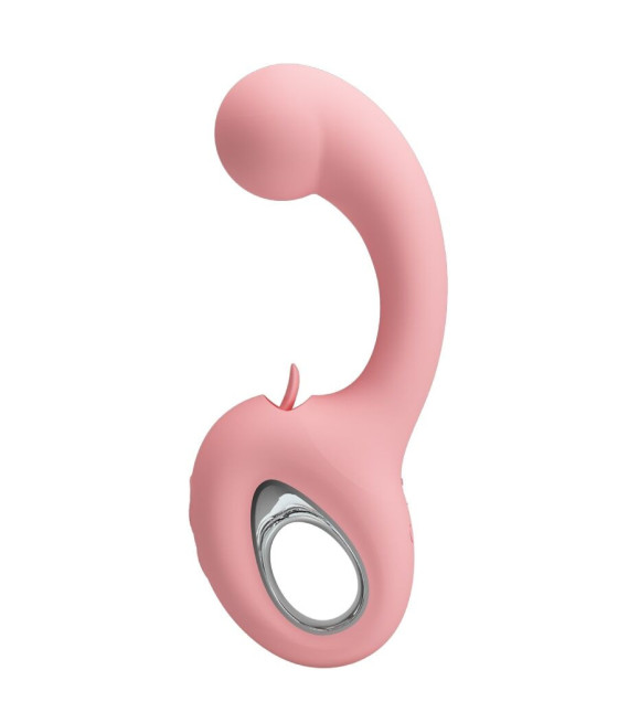 PRETTY LOVE - ERYNNYES VIBRATORE PUNTO G + STIMOLATORE CLITORIDEO 10 VIBRAZIONI ROSA