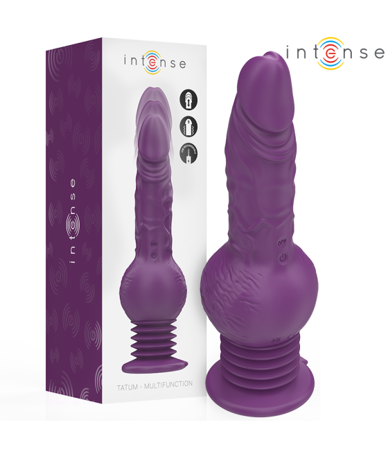 INTENSE - VIBRATORE MULTIFUNZIONE TATUM CON VIBRAZIONE SU E GI? 24 CM VIOLA