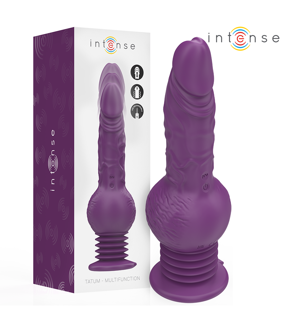 INTENSE - VIBRATORE MULTIFUNZIONE TATUM CON VIBRAZIONE SU E GI? 24 CM VIOLA
