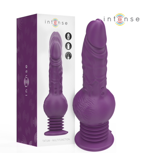 INTENSE - VIBRATORE MULTIFUNZIONE TATUM CON VIBRAZIONE SU E GI? 24 CM VIOLA