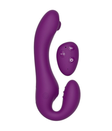 XOCOON - VIBRATORE 2 IN 1 STRAPLESS STRAP-ON CON TELECOMANDO VIOLA