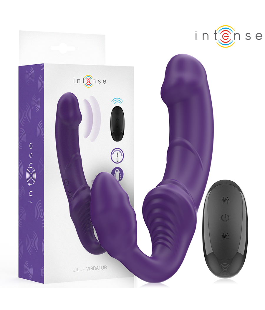 INTENSE - JILL DOPPIO VIBRATORE 20 CM VIOLA TELECOMANDO