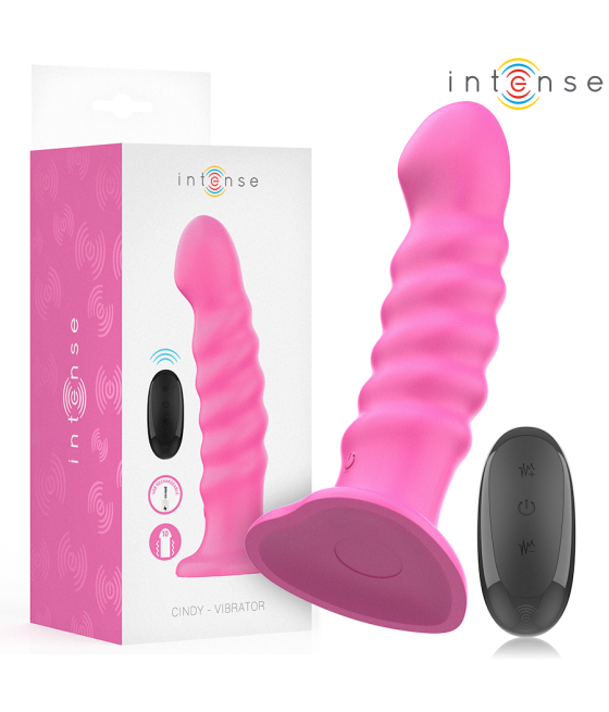 INTENSE - VIBRATORE CINDY TAGLIA L DESIGN A SPIRALE 10 VIBRAZIONI ROSA TELECOMANDO