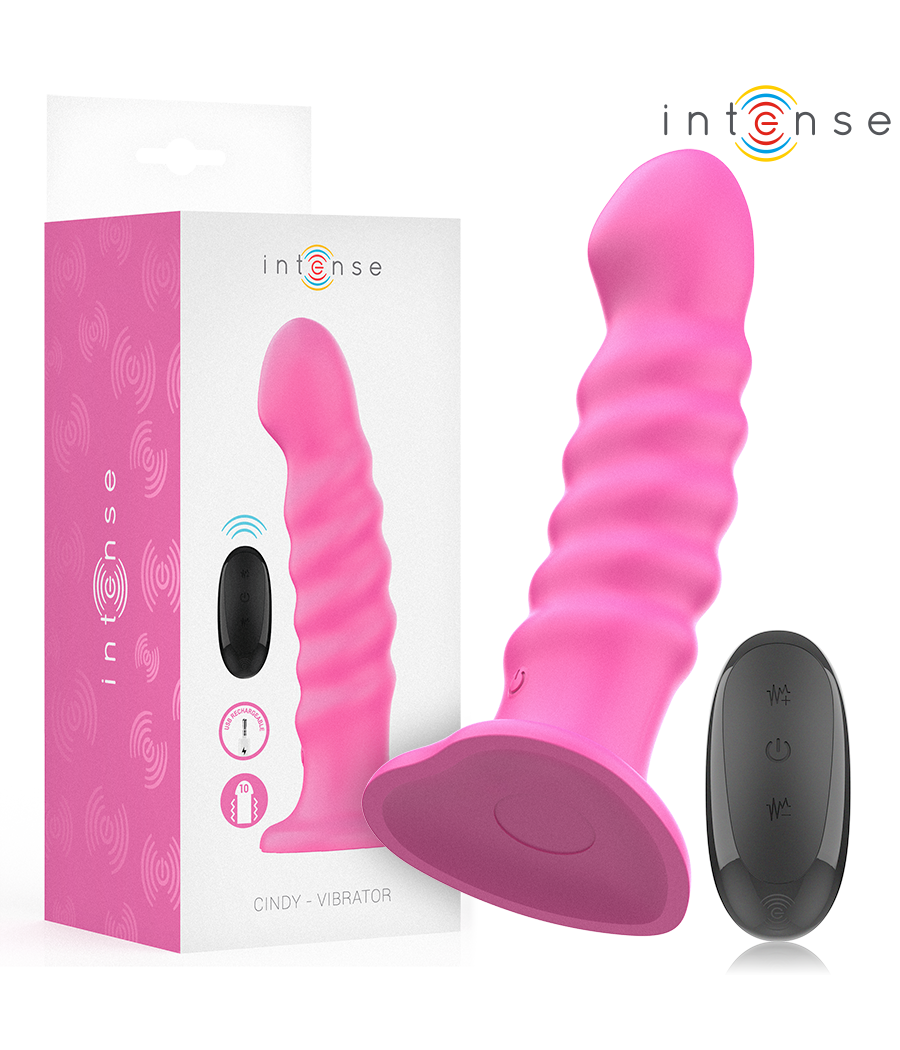 INTENSE - VIBRATORE CINDY TAGLIA L DESIGN A SPIRALE 10 VIBRAZIONI ROSA TELECOMANDO