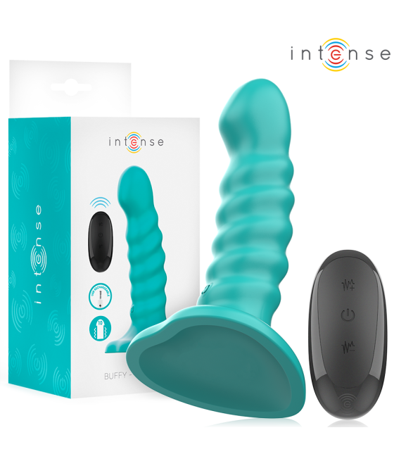 INTENSE - VIBRATORE BUFFY TAGLIA S DESIGN A SPIRALE 10 VIBRAZIONI TELECOMANDO BLU