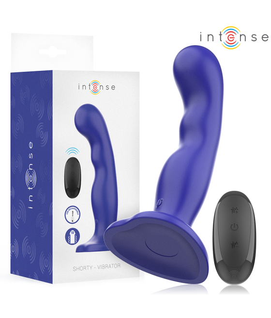 INTENSE - VIBRATORE SHORTY CON VENTOSA TELECOMANDO BLU