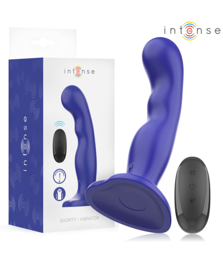 INTENSE - VIBRATORE SHORTY CON VENTOSA TELECOMANDO BLU