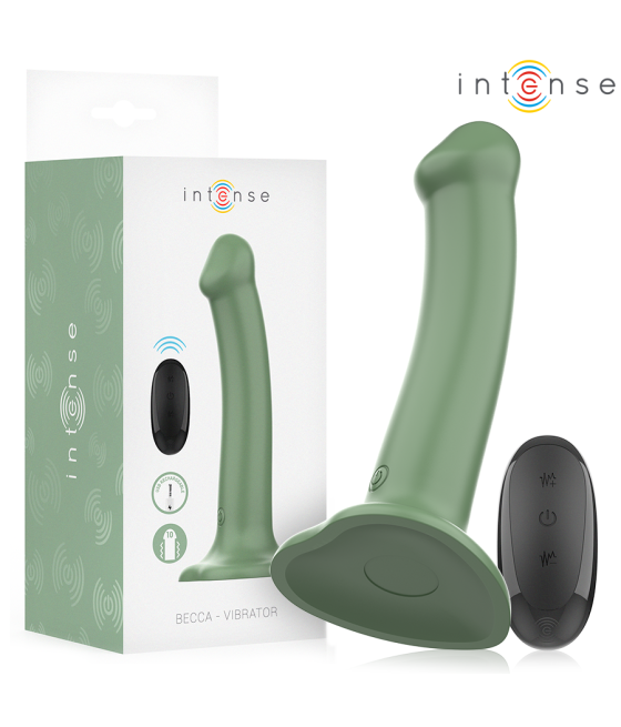 INTENSE - VIBRATORE BECCA CON VENTOSA 10 VIBRAZIONI TELECOMANDO VERDE