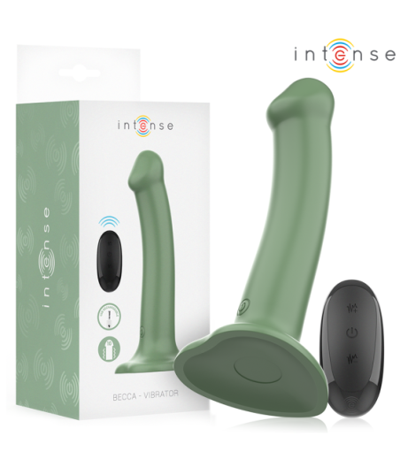 INTENSE - VIBRATORE BECCA CON VENTOSA 10 VIBRAZIONI TELECOMANDO VERDE
