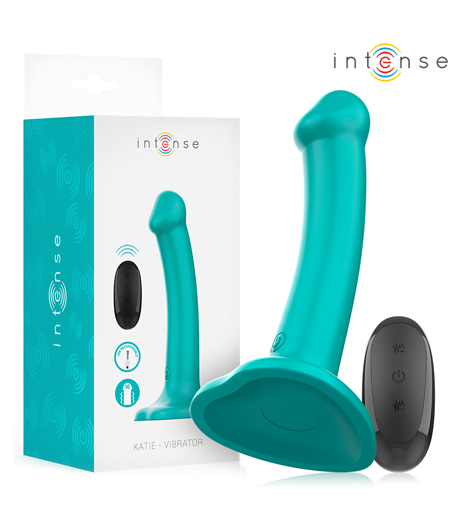 INTENSE - KATIE VIBRATORE CON VENTOSA 10 VIBRAZIONI TELECOMANDO BLU