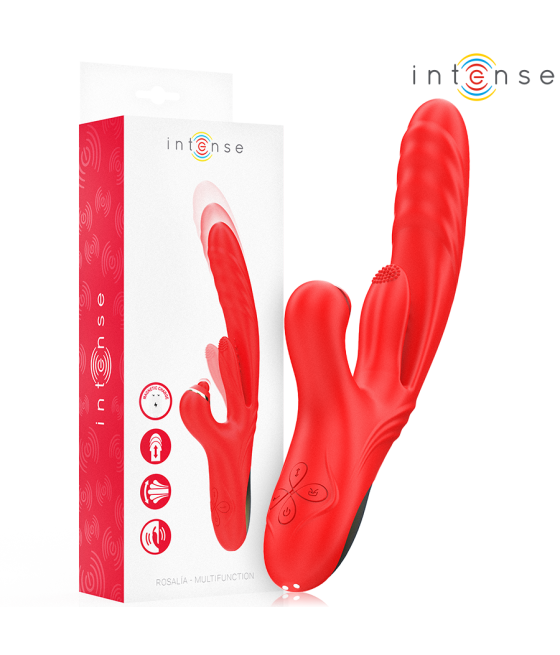 INTENSE - VIBRATORE MULTIFUNZIONE ROSALIA 3 IN 1 ROSSO