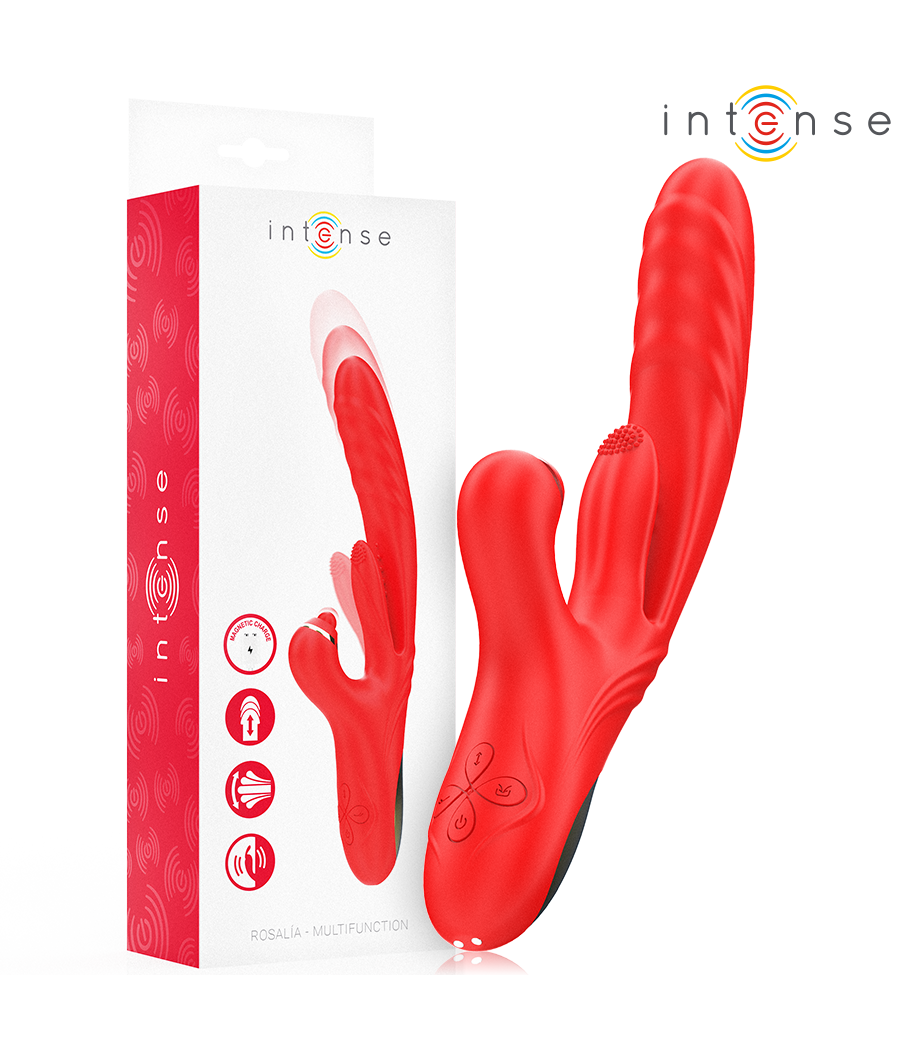 INTENSE - VIBRATORE MULTIFUNZIONE ROSALIA 3 IN 1 ROSSO