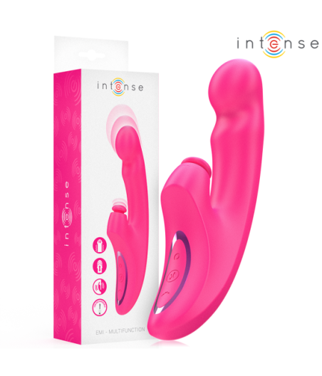 INTENSE - VIBRATORE EMI 13,5 CM MULTIFUNZIONE 3 IN 1 10 VIBRAZIONI ROSA