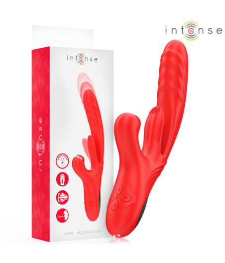 INTENSE - KAROL VIBRATORE MULTIFUNZIONE SPINTA E STIMOLAZIONE E ONDE STIMOLANTI ROSSO
